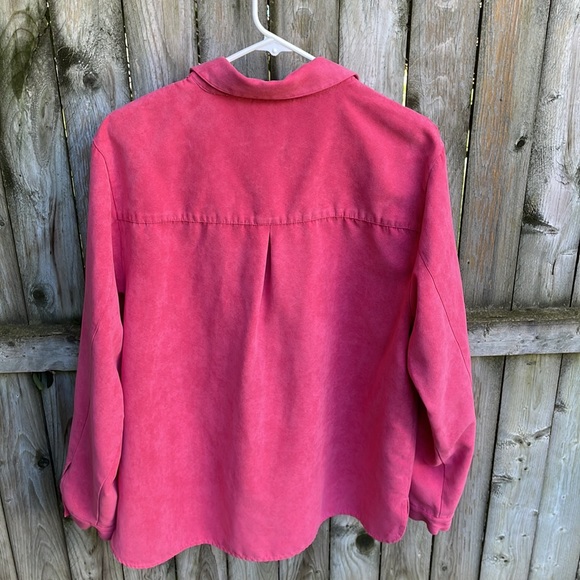 FREE w/purchase Parisian Works shacket faux suede feel button down Grandma XL - Picture 2 of 11